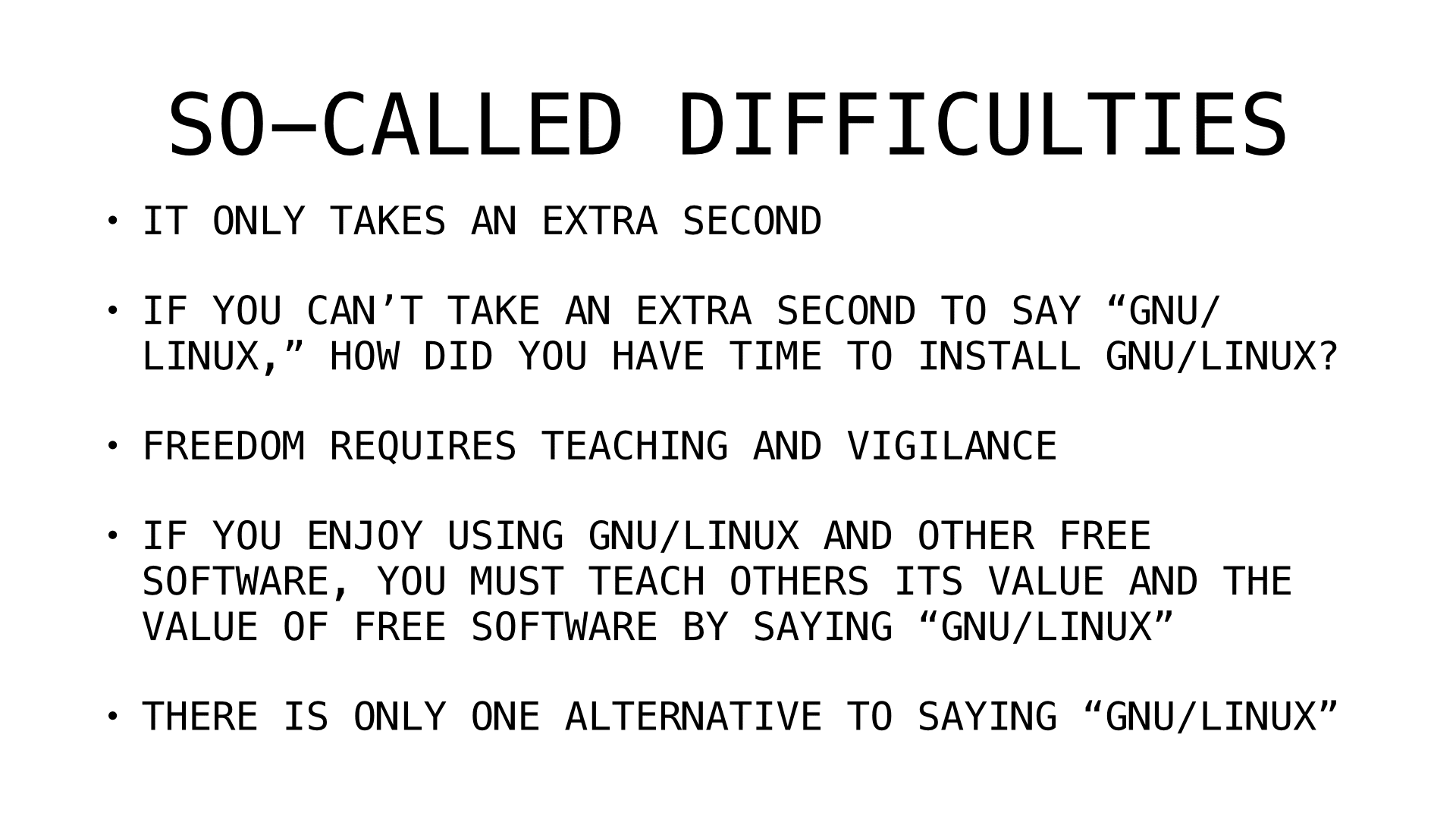so called difficulties
